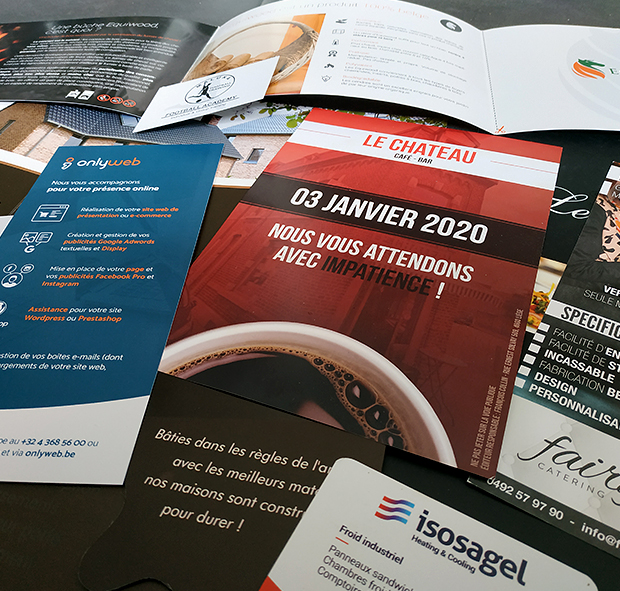 Cartes de visites, flyers, dépliants