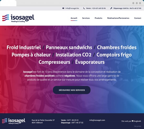 Visuel de la page d'accueil du site Isosagel