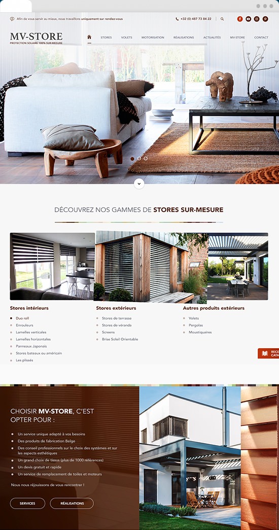 Visuel desktop du site web MV-Store