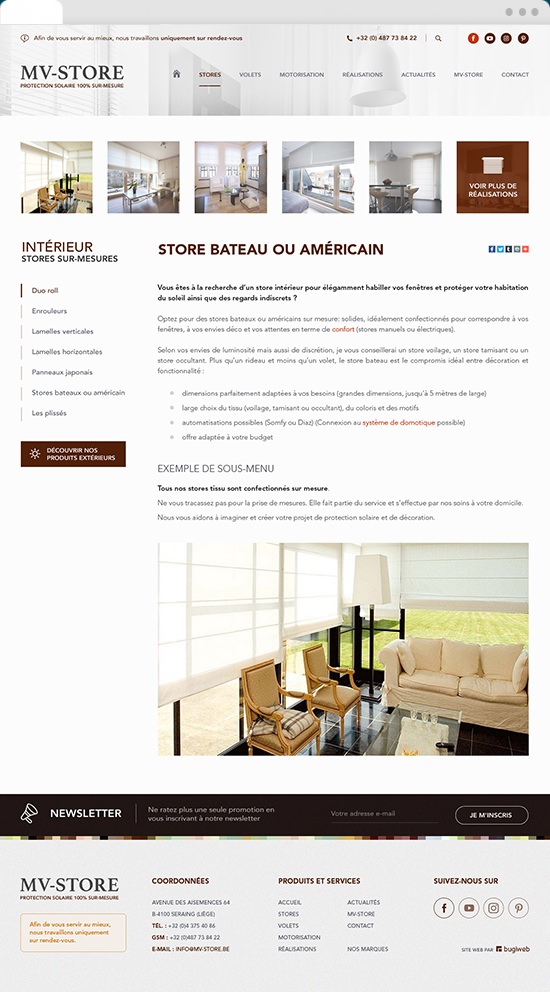Visuel desktop du site web MV-Store