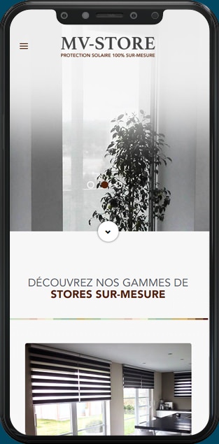 Version mobile du site web MV-Store