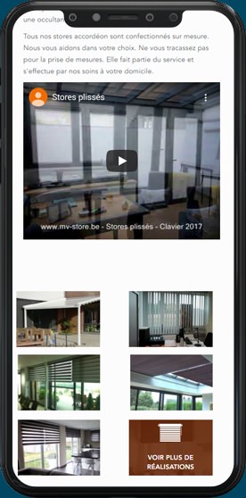 Version mobile du site web MV-Store