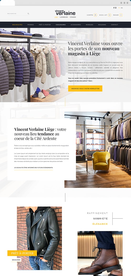 Webdesign du site web Vincent Verlaine
