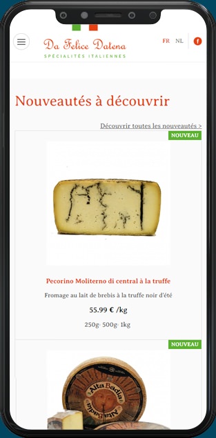 Site web Da Felice Datena version mobile