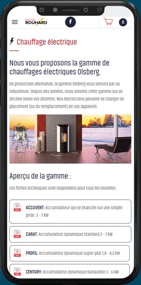 Version mobile du design d'Electro Rouhard