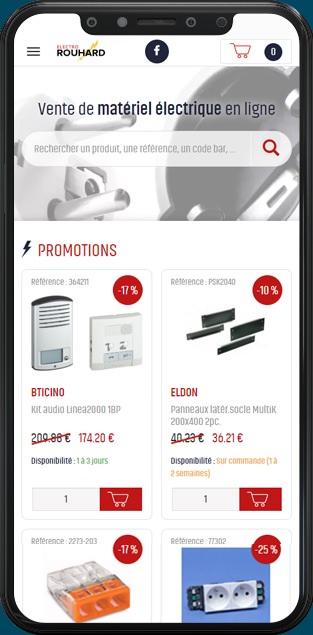 Version mobile du design d'Electro Rouhard
