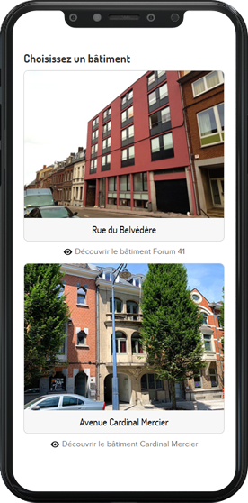 Version mobile du site web Kots Namur
