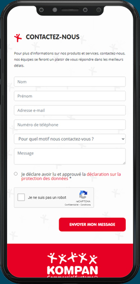 Version mobile du site internet Kompan Commercial Systems ®